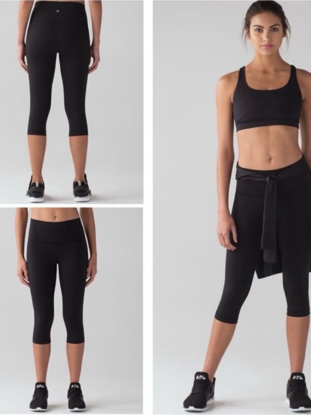 Lululemon Women’s Size 2 Black High Rise Crop Leggings Yoga Athletic Pants